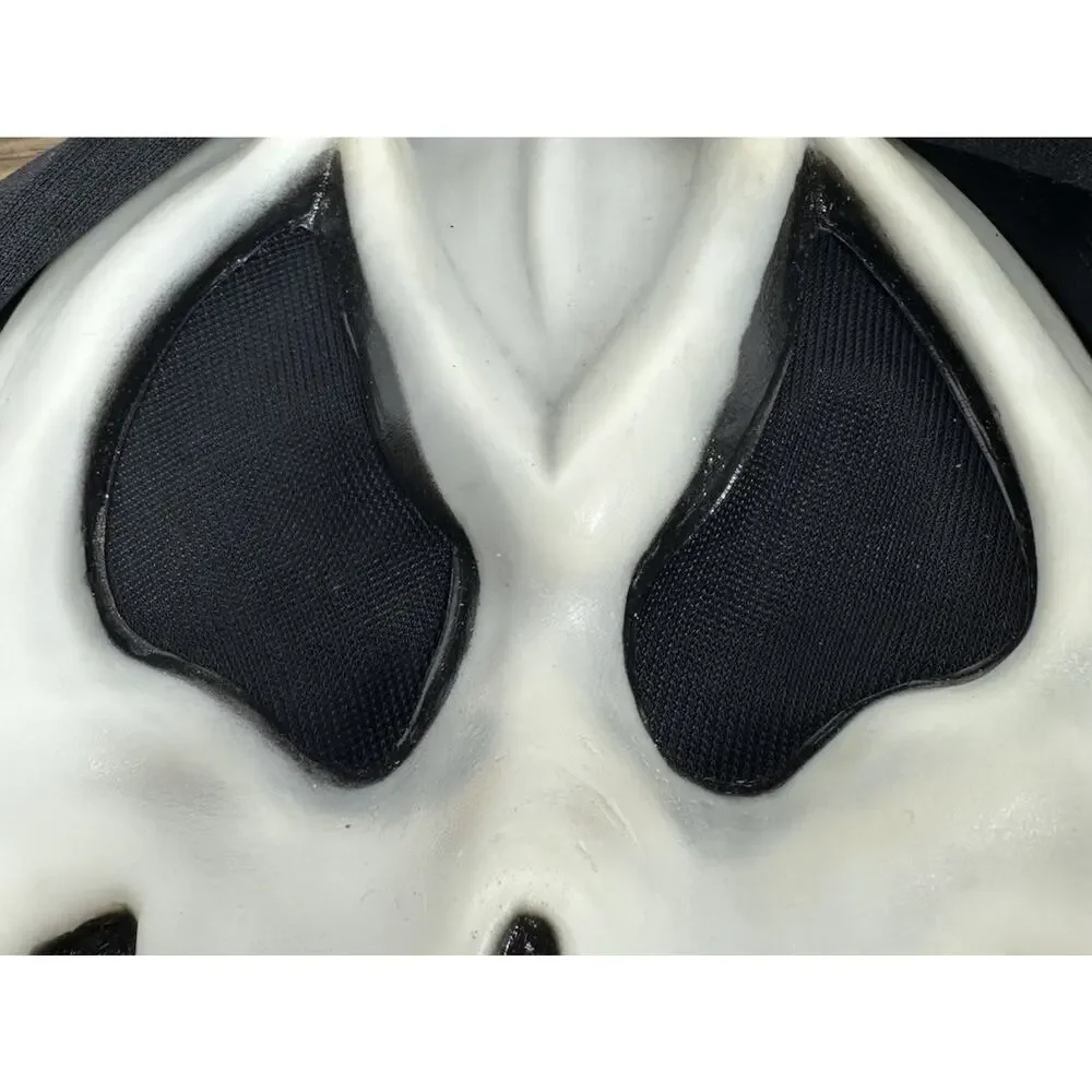 Ghostface Scream Mask Easter Unlimited Inc Squiggly Smile Metly Face with Hood